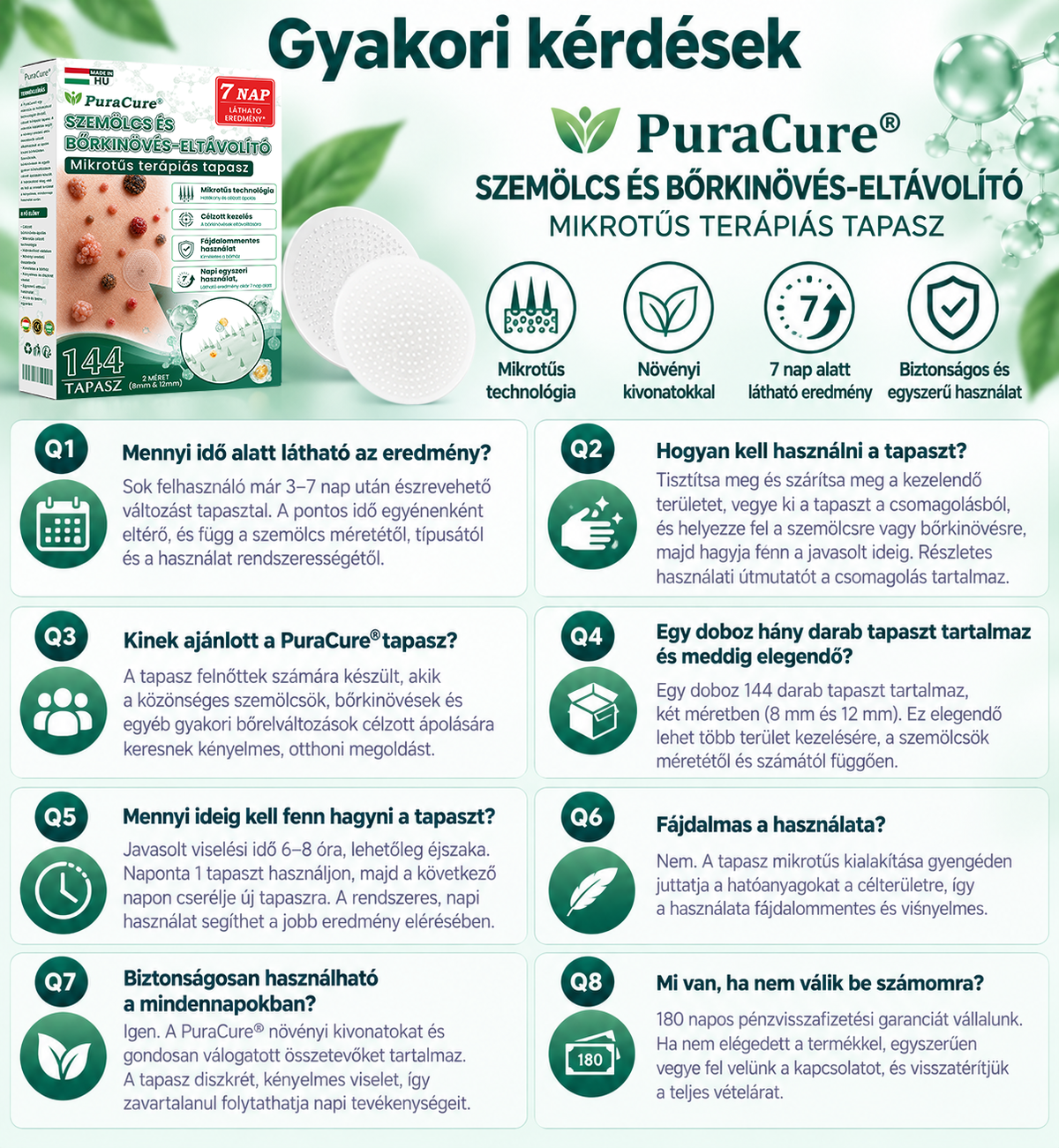 🌿𝐏𝐮𝐫𝐚𝐂𝐮𝐫𝐞® 𝐌𝐈𝐊𝐑𝐎𝐓Ű𝐒 𝐁Ő𝐑𝐊𝐈𝐍Ö𝐕É𝐒-𝐄𝐋𝐓Á𝐕𝐎𝐋Í𝐓Ó 𝐓𝐀𝐏𝐀𝐒𝐙𝐎𝐊 —𝟕 𝐍𝐀𝐏𝐎𝐒 𝐂É𝐋𝐙𝐎𝐓𝐓 𝐄𝐋𝐓Á𝐕𝐎𝐋Í𝐓Á𝐒 𝐁Ő𝐑𝐍𝐘Ú𝐋𝐕Á𝐍𝐘𝐎𝐊, 𝐒𝐙𝐄𝐌Ö𝐋𝐂𝐒Ö𝐊 É𝐒 𝐊𝐈𝐄𝐌𝐄𝐋𝐊𝐄𝐃Ő 𝐁Ő𝐑𝐇𝐈𝐁Á𝐊 𝐄𝐋𝐋𝐄𝐍