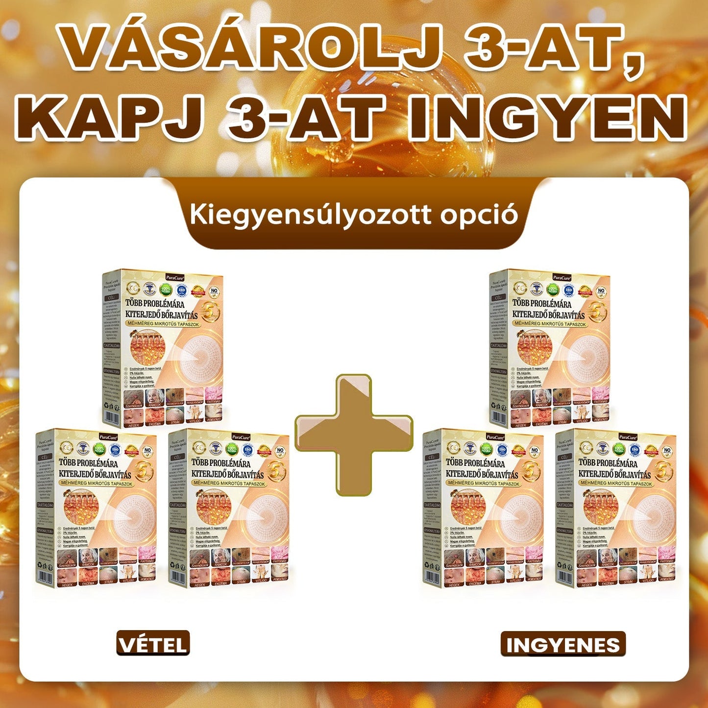 🐝PuraCure® TÖBBFÉLE BŐRPROBLÉMÁRA HATÓ MÉHMÉREG MIKROTŰS BŐRREGENERÁLÓ TAPASZOK