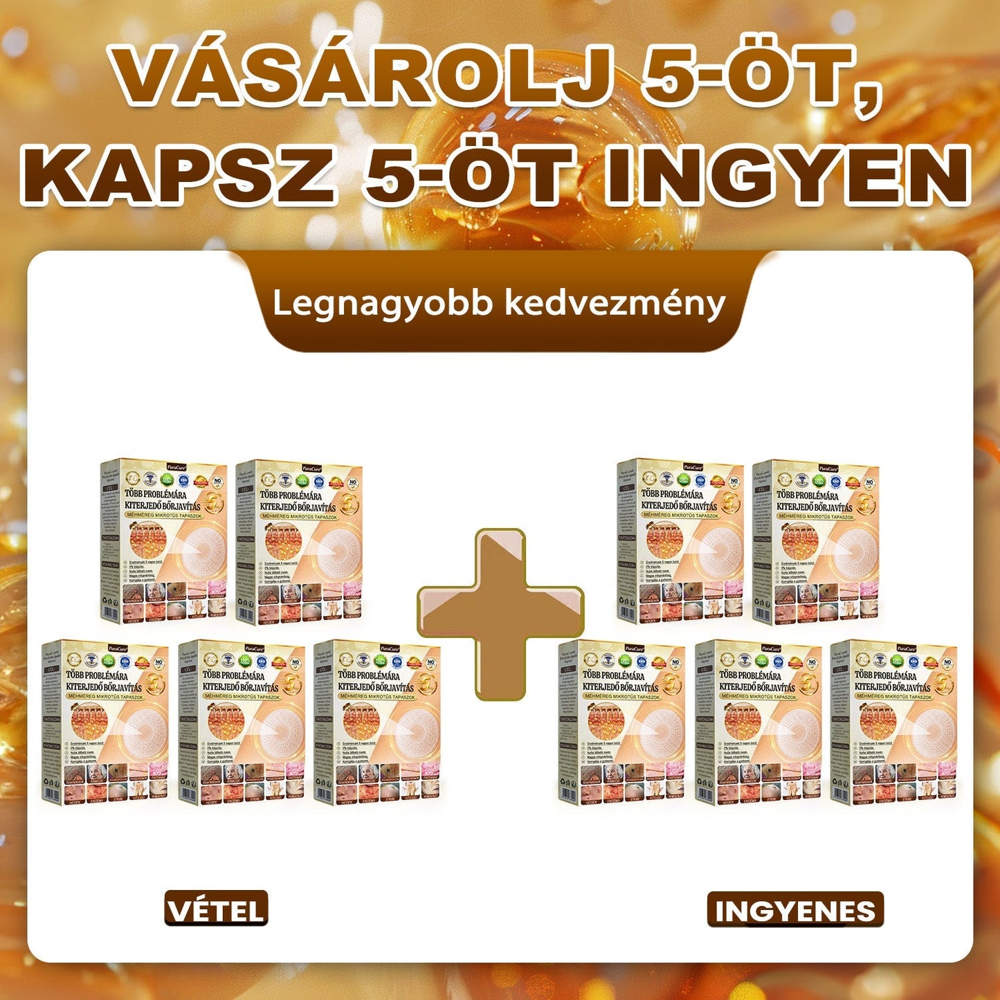 🐝PuraCure® TÖBBFÉLE BŐRPROBLÉMÁRA HATÓ MÉHMÉREG MIKROTŰS BŐRREGENERÁLÓ TAPASZOK