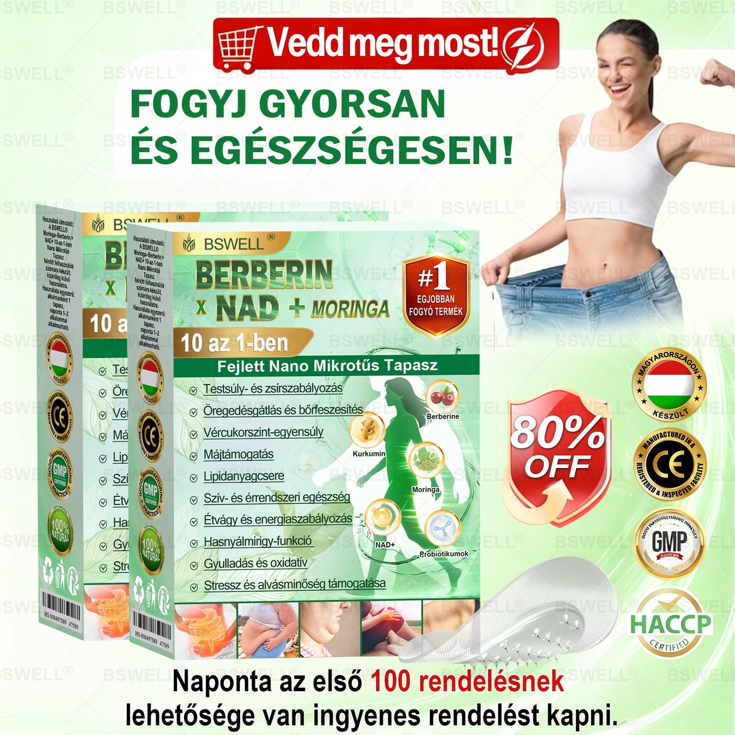 🌱🌱BSWELL® Nano mikrotűs karcsúsító tapasz(Naponta egyszer, 28 napon belül érezhető változások) ✅Segíthet támogatni a testsúlykontrollt, a vércukor-egyensúlyt,az emésztést és az ízületek komfortérzetét.