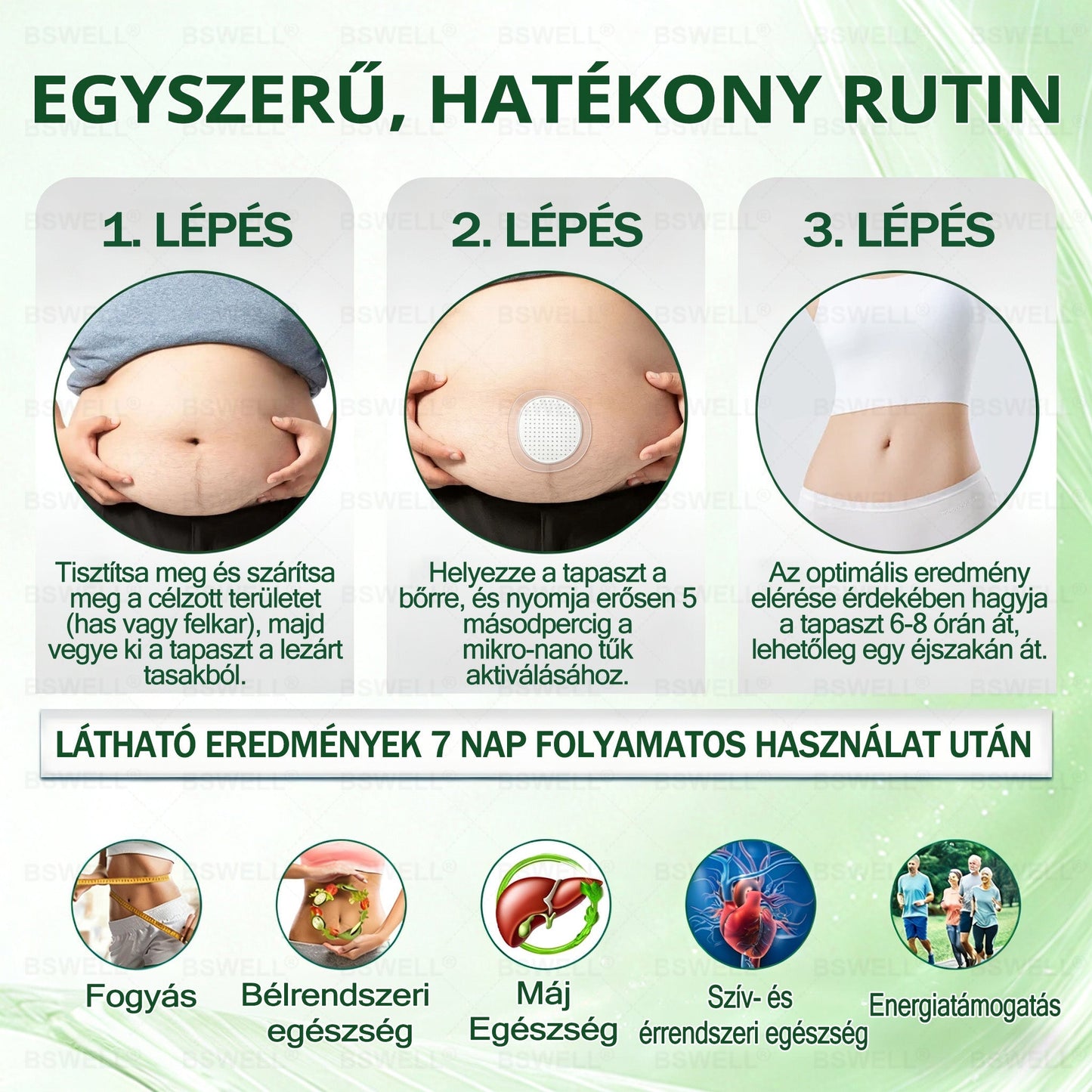 🍐BSWELL® Nano mikrotűs karcsúsító tapasz(Naponta egyszer, 28 napon belül érezhető változások) ✅Segíthet támogatni a testsúlykontrollt, a vércukor-egyensúlyt,az emésztést és az ízületek komfortérzetét.