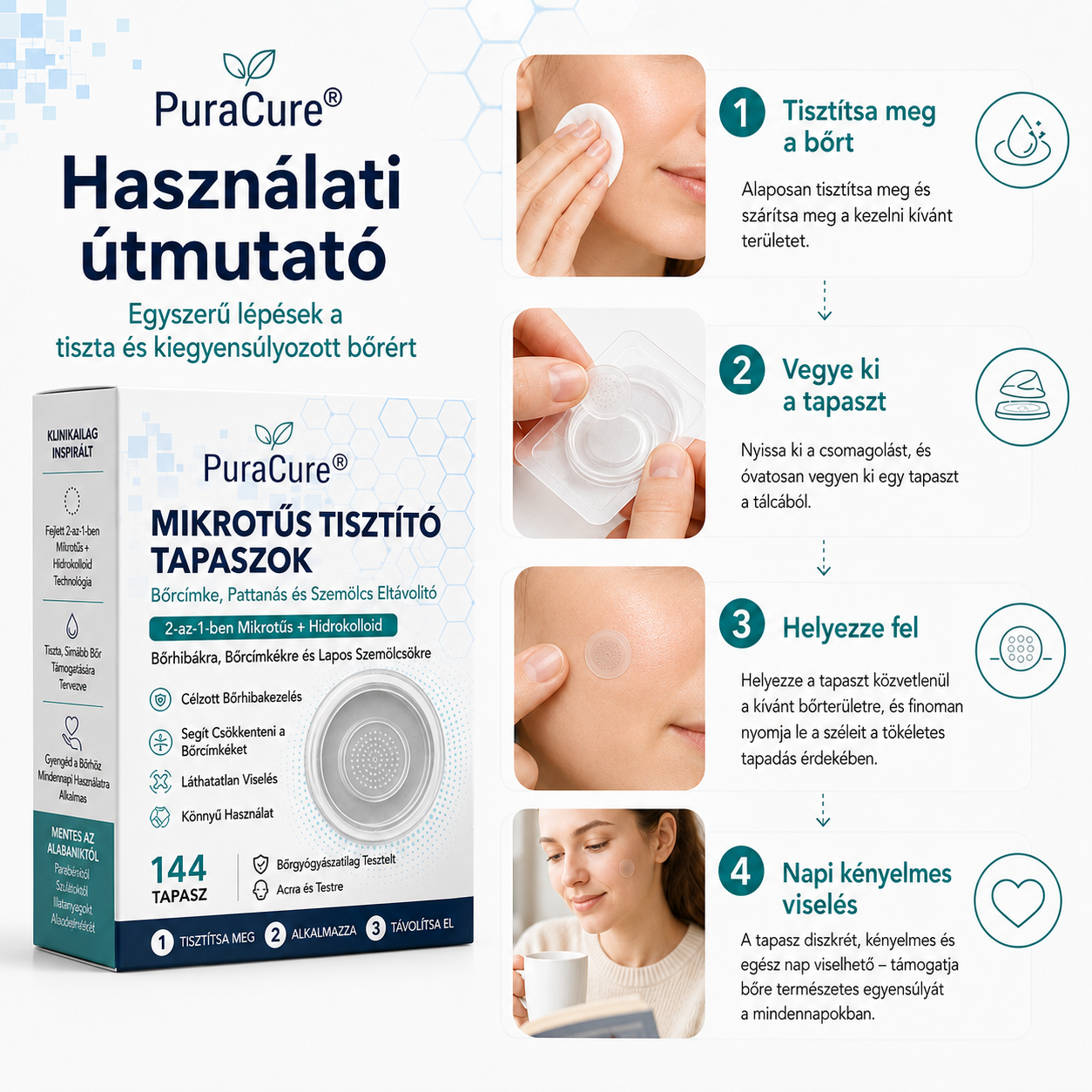 ✨✨✨ 2 az 1-ben mikrotűs és hidrokolloid tapasz🍀 | Kiálló anyajegyek, aknék, lapos szemölcsök és bőrnövedékek eltávolítására | Segít csökkenteni a ráncokat, hegeket és bőrhibákat | Láthatatlan tapasz az arcra és testre