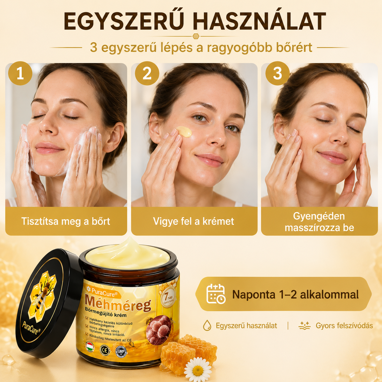 ✨ 𝐏𝐮𝐫𝐚𝐂𝐮𝐫𝐞® 𝐌é𝐡𝐦é𝐫𝐞𝐠 𝐁ő𝐫 𝐇𝐞𝐥𝐲𝐫𝐞á𝐥𝐥í𝐭ó 𝐊𝐫é𝐦 👨‍⚕‍CE Tanúsítvány ✅GMP-követő gyártási folyamat