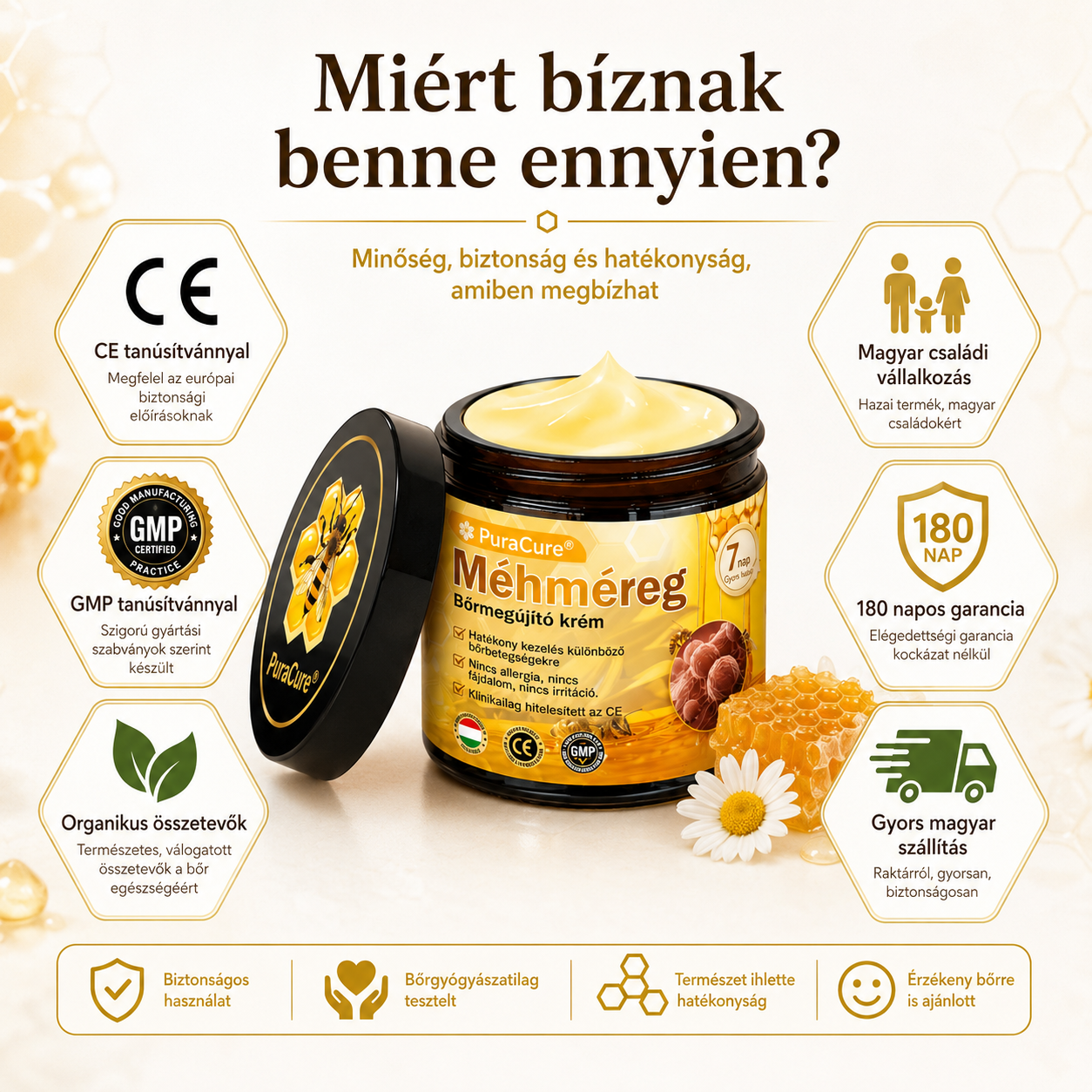 ✨ 𝐏𝐮𝐫𝐚𝐂𝐮𝐫𝐞® 𝐌é𝐡𝐦é𝐫𝐞𝐠 𝐁ő𝐫 𝐇𝐞𝐥𝐲𝐫𝐞á𝐥𝐥í𝐭ó 𝐊𝐫é𝐦 👨‍⚕‍CE Tanúsítvány ✅GMP-követő gyártási folyamat