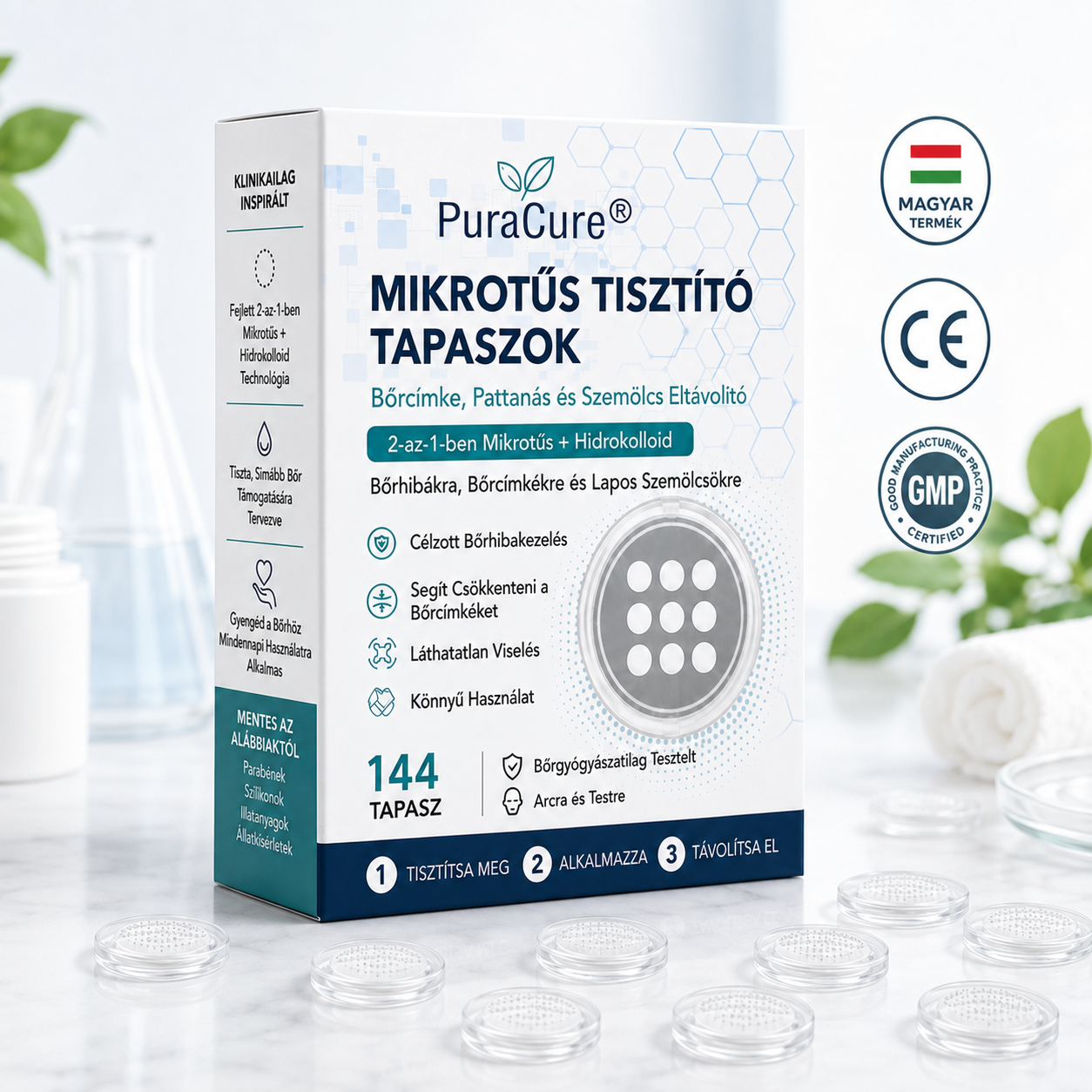 ✨✨✨ 2 az 1-ben mikrotűs és hidrokolloid tapasz🍀 | Kiálló anyajegyek, aknék, lapos szemölcsök és bőrnövedékek eltávolítására | Segít csökkenteni a ráncokat, hegeket és bőrhibákat | Láthatatlan tapasz az arcra és testre